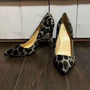 Ivanka Velvet Leopard Print Heels